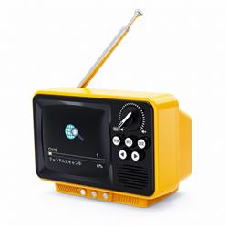 WINTECH レトロデザインワンセグテレビ 2.8インチ液晶画面 AM/FM