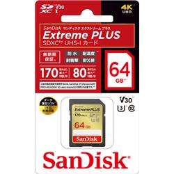 SanDisk サンディスク エクストリーム プラス SDXC UHS-Iカード 64GB