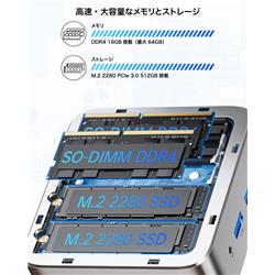 GMKtec AMD Ryzen 5 3500U搭載 高性能ミニPC【メモリー：16GB/SSD