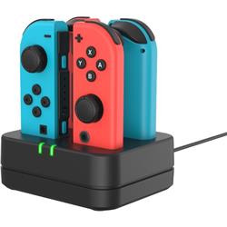 【Switch】 CYBER・JoyCon用 コントローラー充電スタンド4個タイプ ブラック