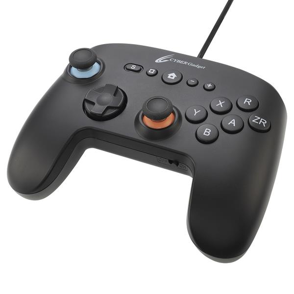 Switch2】 CYBER・ゲーミングコントローラー6B有線タイプ ブラック