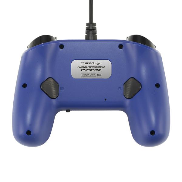 Switch2】 CYBER・ゲーミングコントローラー6B有線タイプ ブルー