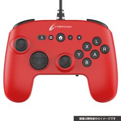 【Switch2】 CYBER・ゲーミングコントローラー6B有線タイプ レッド