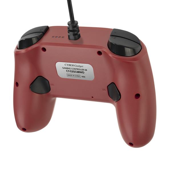 Switch2】 CYBER・ゲーミングコントローラー6B有線タイプ レッド