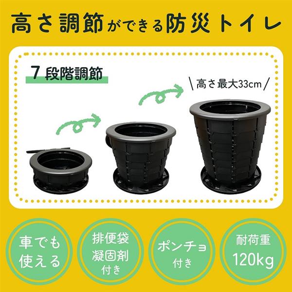 KEIYO AN-S137-BK どこでもトイレ 高さ調整可能 ブラック