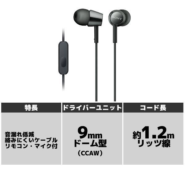 SONY イヤホン【カナル型/リモコン・マイク対応/φ3.5mm/ミニプラグ