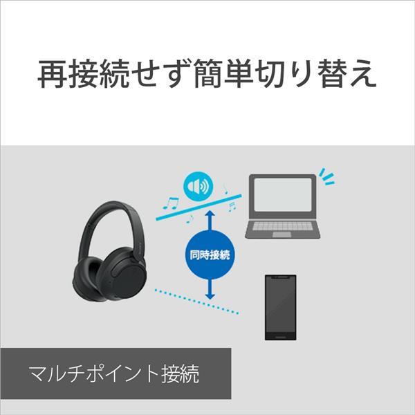 SONY WH-CH720N-BC ヘッドホン【ワイヤレス/Bluetooth/ノイズキャンセ