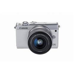 【クリックでお店のこの商品のページへ】ミラーレス一眼 EOS M100 EF-M15-45 IS STM レンズキット ホワイト EOSM100WH1545ISSTMLK