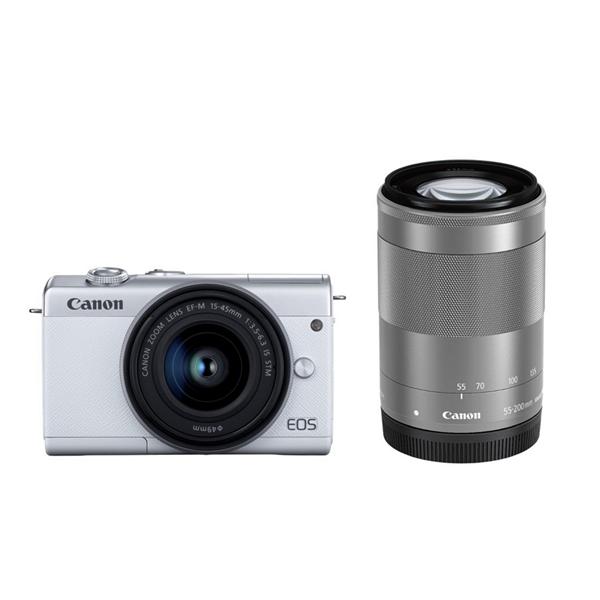 Canon EOSM200WH-WZK ミラーレス一眼カメラ EOS M200 ダブルズームキット ホワイト | ノジマオンライン