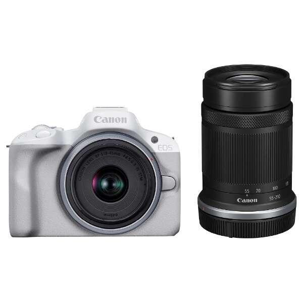 Canon EOSR50WH-WZK ミラーレスカメラ EOS R50・ダブルズームキット ...