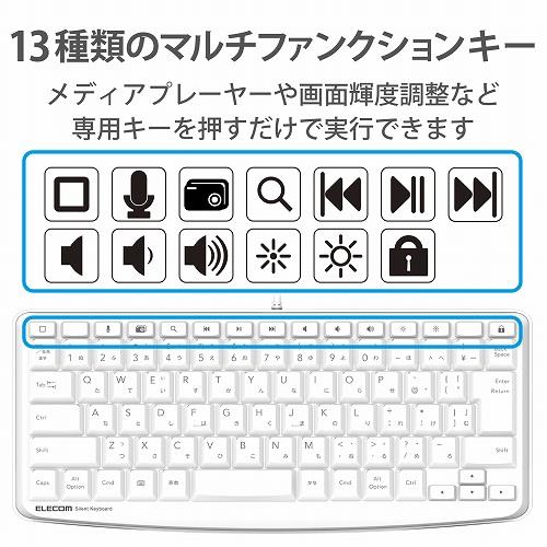 ELECOM TK-LCM02WH Lightning有線キーボード/JIS配列/メンブレン/静音