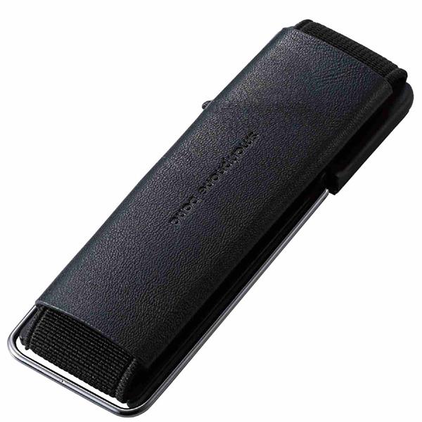 ELECOM P-STBLSBK スマホバンド スマホベルト 貼り付けタイプ レザー 落下防止 スタンド おしゃれ ブラック | ノジマオンライン