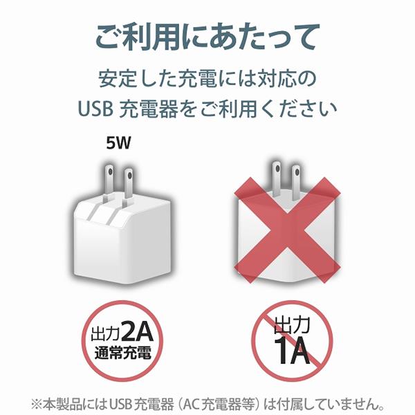 ELECOM WQA16WF ケーブル一体型 Qi規格対応ワイヤレス充電器(5W・卓上・1ｍ)ホワイトフェイス | ノジマオンライン