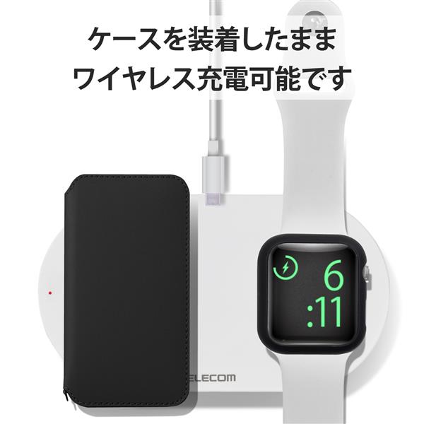 ELECOM AW-44CSPCGBK Apple Watch 44mm/フルカバーケース/ガラス