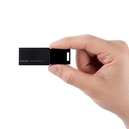 ELECOM 1TB ノック式SSD USB3.2 ESD-EPK1000GBK SSD 外付け 1TB ノック式 USB3.2(Gen1) 小型 ブラック ESD
