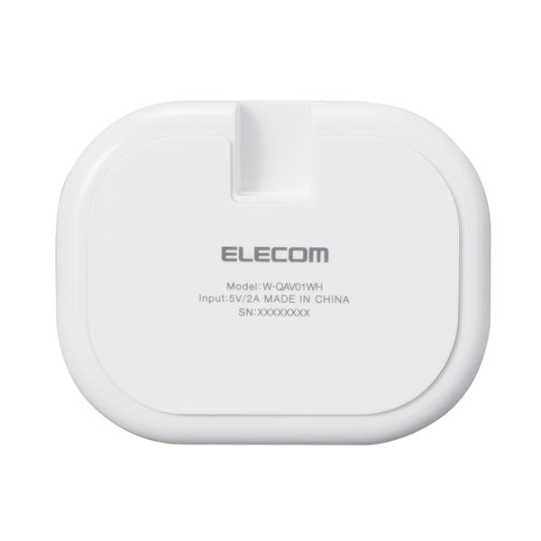 ELECOM W-QAV01WH ワイヤレス充電器 Qi認証 5W 卓上 Airpods用トレー付き 置くだけ充電 ケーブル(1m)付き ホワイト |  ノジマオンライン