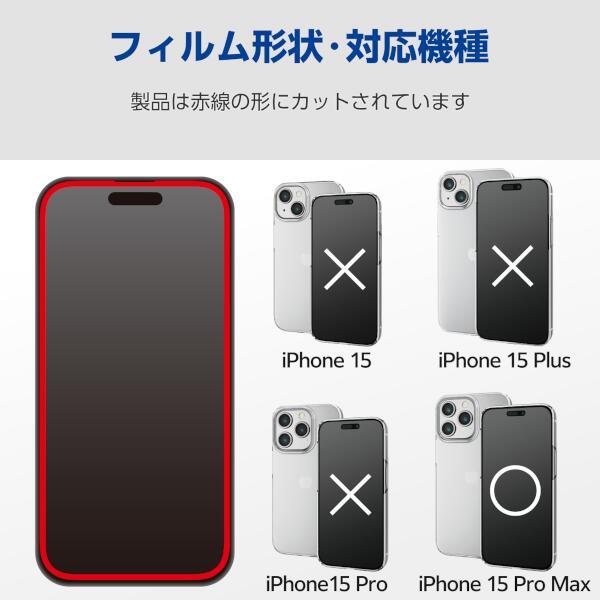 ELECOM PM-A23DFLKGG iPhone15 ProMax用 フィルム【カバー率99%/高透明