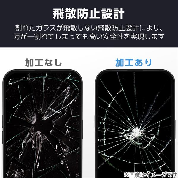 ELECOM PM-A24AFLGFO iPhone 16 ガラスフィルム 高透明 全面保護 