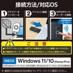 ELECOM WiFi 無線LAN 子機 USB 無線LANアダプタ 2880+2880+688Mbps Wi