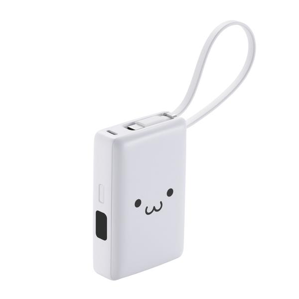 ELECOM モバイルバッテリー 大容量 10000mAh 小型 USB-Cケーブル一体型