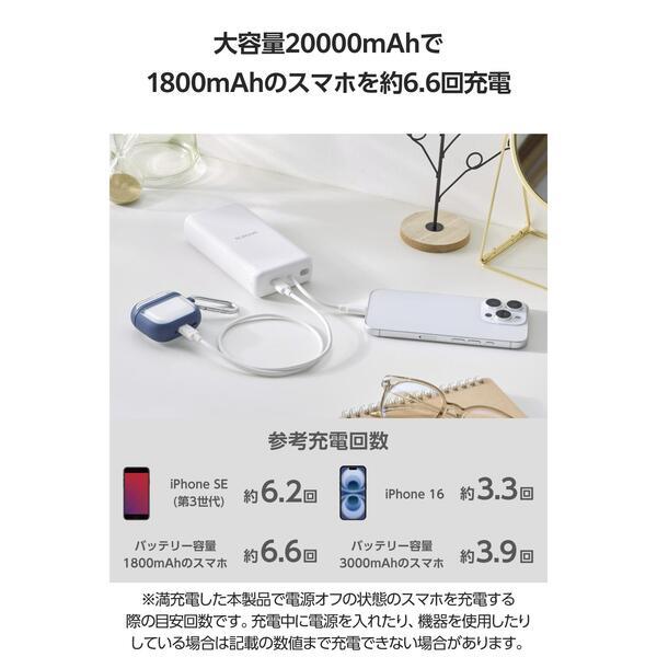 未使用　モバイルバッテリー 超軽量 小型 最大20W急速充電 Type-C モバイルバッテリー 20000mAh 超小型 大容量 2.1A急速充電 iphone