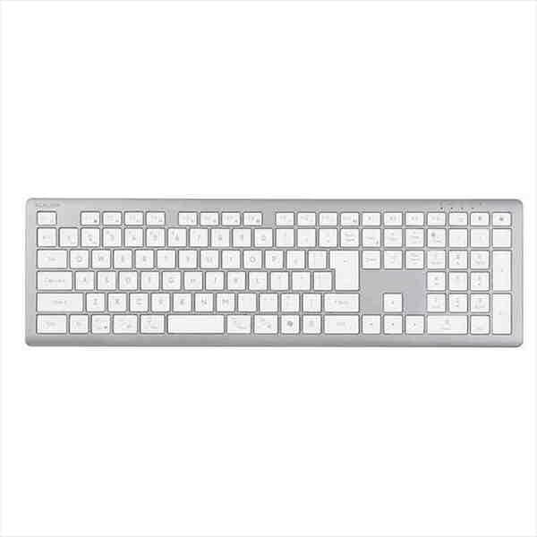 ホワイト ワイヤレス・ブルートゥース　フルサイズ メンブレンキーボード 2.4GHzワイヤレス キーボード メンブレン式 フルサイズ（ホワイト