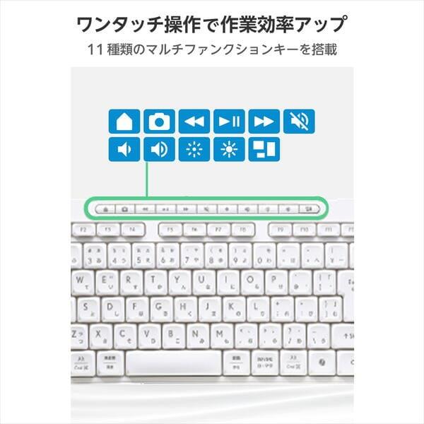 ELECOM ワイヤレスキーボード 静音 テンキー付き 2.4GHz無線 USB