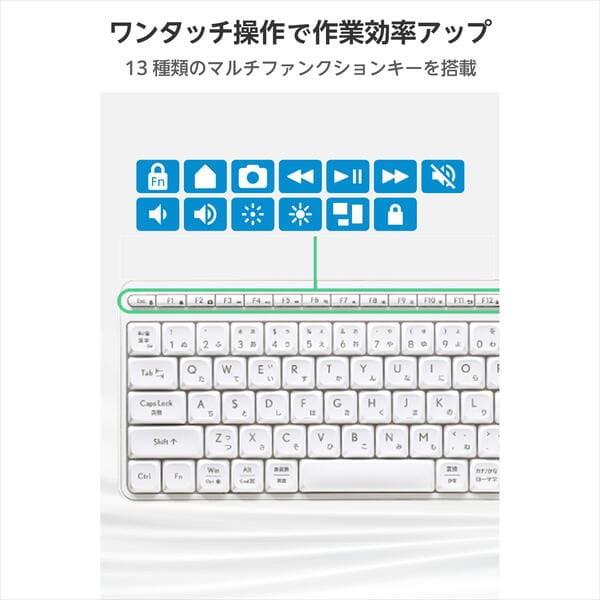 ELECOM ワイヤレスキーボード 静音 テンキーレス 2.4GHz無線 USB