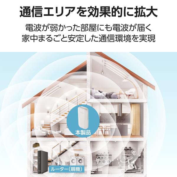 ELECOM Wi-Fi6 無線LAN中継器 コンセント直挿し型 EasyMesh ビーム