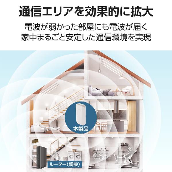 ELECOM Wi-Fi 6 中継器 AX3000 コンセント直挿し 離れ家モード搭載