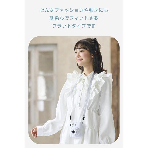 ELECOM instax(チェキ)miniシリーズ用 ネックストラップ ホワイト IC
