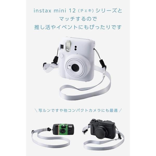 ELECOM instax(チェキ)miniシリーズ用 ネックストラップ ホワイト IC