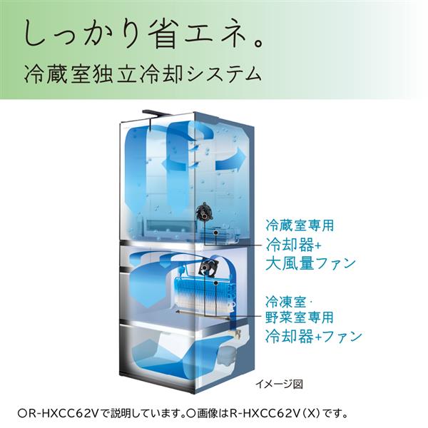 HITACHI R-KXCC57V 冷蔵庫【6ドア/観音開き/567L/クリスタルミラー】☆大型配送対象商品 | ノジマオンライン