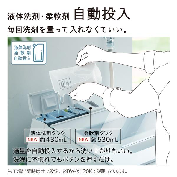 HITACHI BW-X120K-W 全自動洗濯機 ビートウォッシュ【洗濯12.0kg/ホワイト】☆大型配送対象商品 | ノジマオンライン