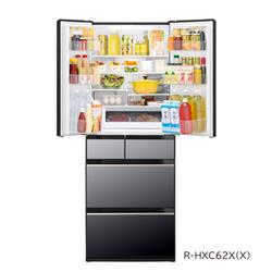 【冷蔵庫】2012年日立製6ドア HITACHI R-HXC62X-X 冷蔵庫【6ドア/観音開き/617L/クリスタル