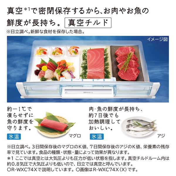 日立 冷蔵庫 [大容量735L/らくうま！ひろin冷凍プラス] 【6ドア