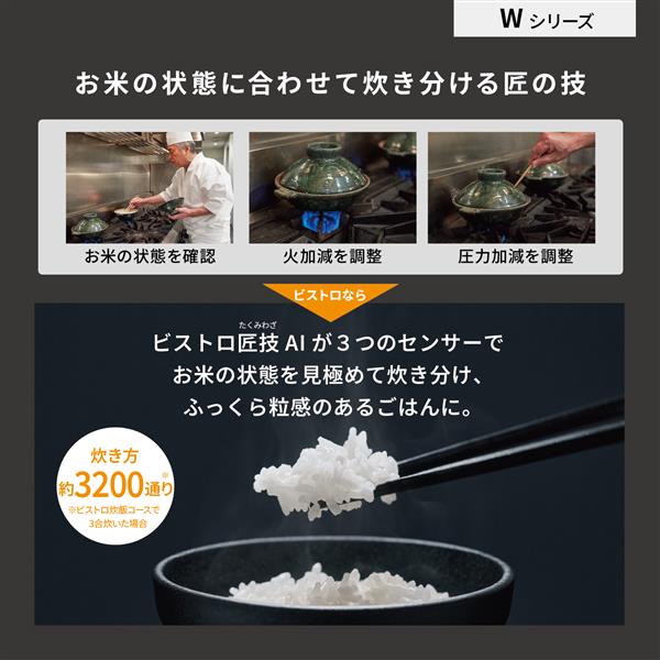 Bistro Wシリーズ 炊飯器 Panasonic 可変圧力IH炊飯器 Bistro ビストロ Wシリーズ 5.5合