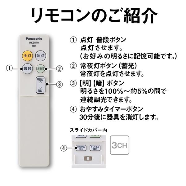 パナソニック 照明リモコンHK9488 うれしい