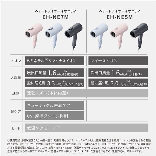Panasonic EH-NE5M-H ヘアードライヤー イオニティ ダークグレー