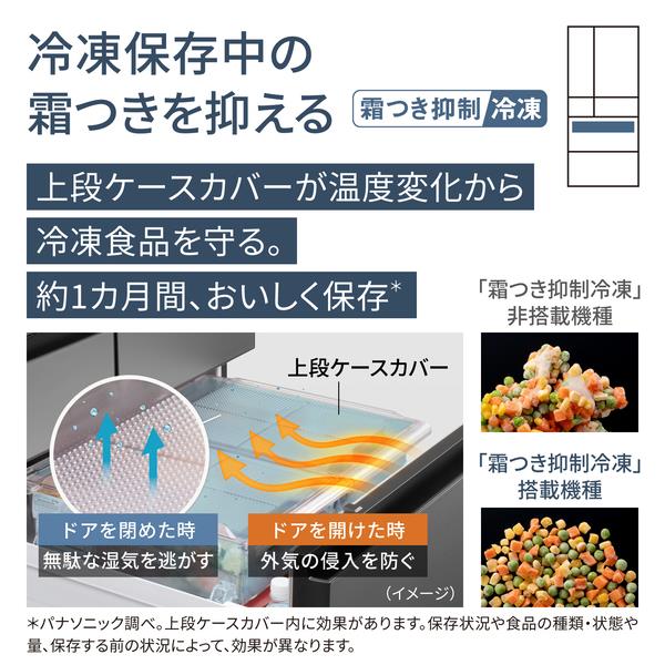 Panasonic 冷蔵庫 ナノイーX 6ドア 観音開き 551L ミスティスチール