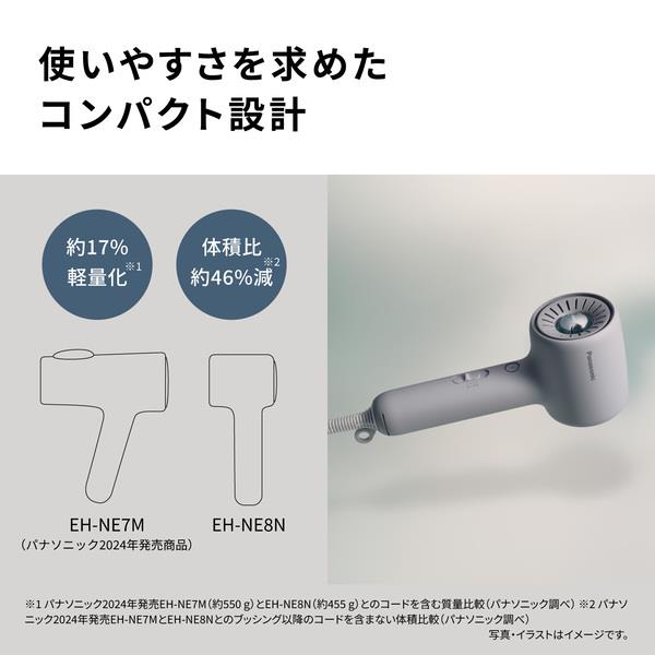 Panasonic ヘアードライヤーイオニティ モダングレー EH-NE8N-H