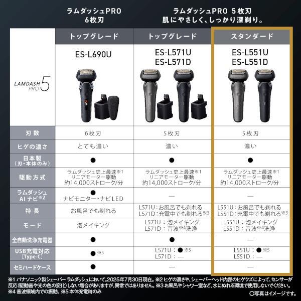 Panasonic メンズシェーバー/ラムダッシュPRO 5枚刃/マットブラック ES