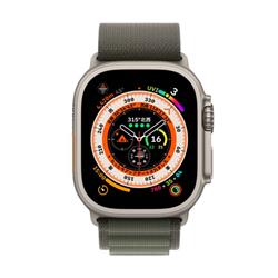 【ご注文前に下記注意説明をご一読ください】【クーポン対象外】 Apple Watch Ultra(GPS + Cellularモデル)- 49mmチタニウムケースとグリーンアルパインループ - M【2022年9月モデル】 MQFN3J-A