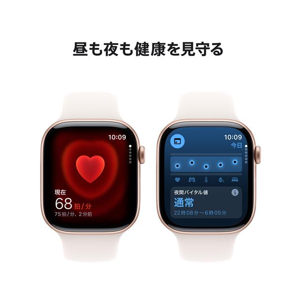 Apple MWWT3J-A Apple Watch Series 10（GPSモデル）-  46mmローズゴールドアルミニウムケースとライトブラッシュスポーツバンド - S/M | ノジマオンライン