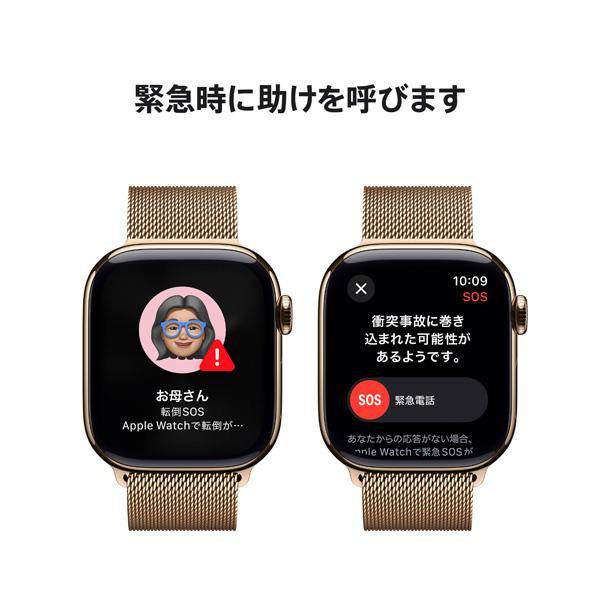 Apple MX083J-A Apple Watch Series 10（GPS + Cellularモデル）- 42mmゴールドチタニウムケースとゴールドミラネーゼループ  | ノジマオンライン