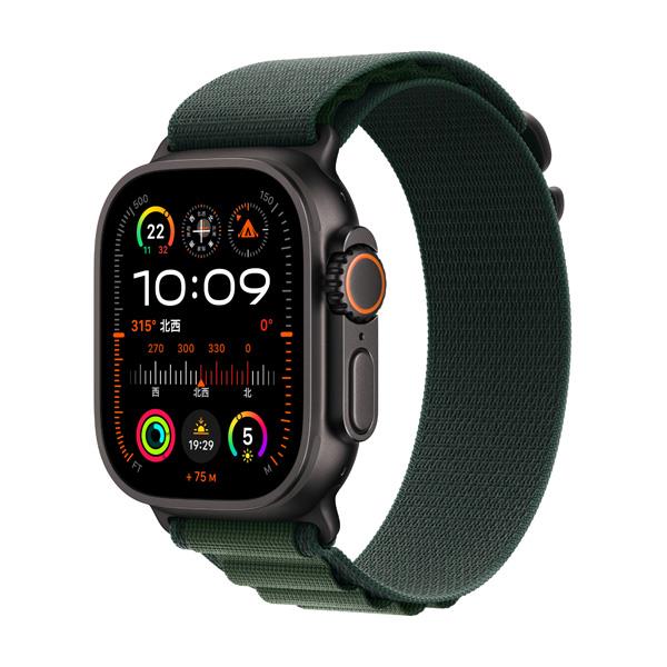 Apple MX4R3J-A Apple Watch Ultra 2（GPS + Cellularモデル）- 49mmブラックチタニウムケースとダークグリーンアルパインループ  - M | ノジマオンライン