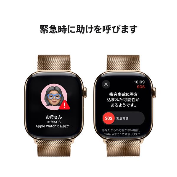 Apple MC7T4J-A Apple Watch Series 10（GPS + Cellularモデル）-  46mmゴールドチタニウムケースとゴールドミラネーゼループ - S/M | ノジマオンライン