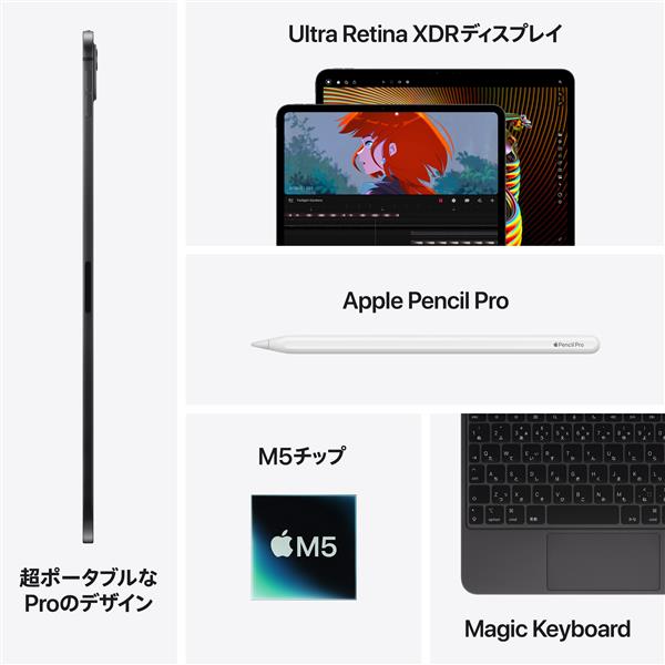 Apple 13インチ iPadPro Wi-Fi + Cellularモデル 512GB(標準ガラス搭載