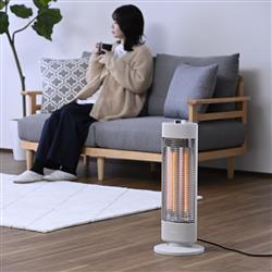 美品♡スタイリッシュ♡カーボンヒーター♡ YAMAZEN カーボンヒーター[700W/2段階切替/左右自動首振り/転倒オフ