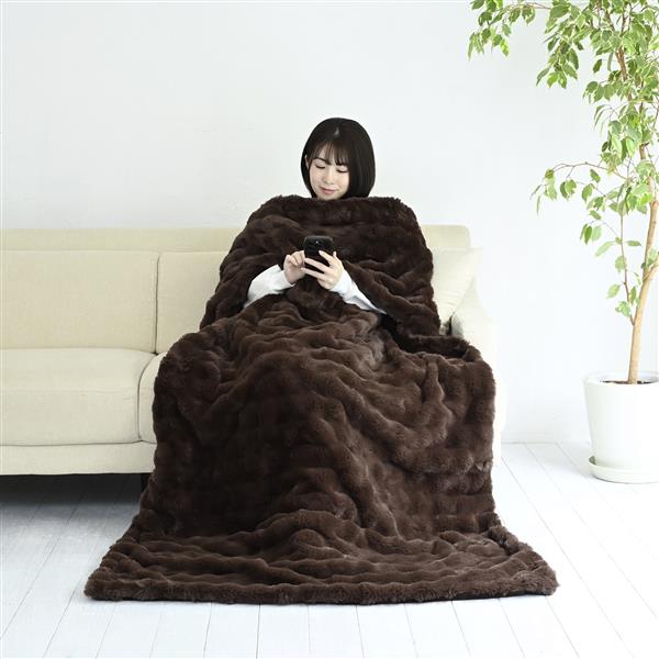 YAMAZEN ハンズフリー掛敷電気毛布180×110cm YPK-FUSM40-T | ノジマ